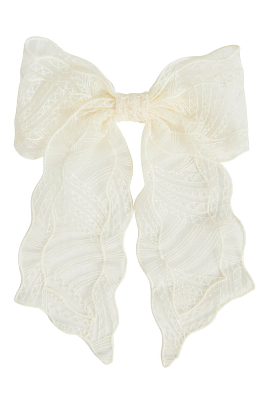 Eris Bow Clip- Ivory Lace