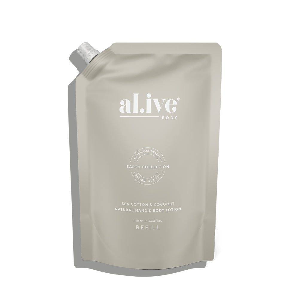
            
                Load image into Gallery viewer, Alive Body Sea Cotton &amp;amp; Coconut Natural Hand and Body Lotion Refill
            
        