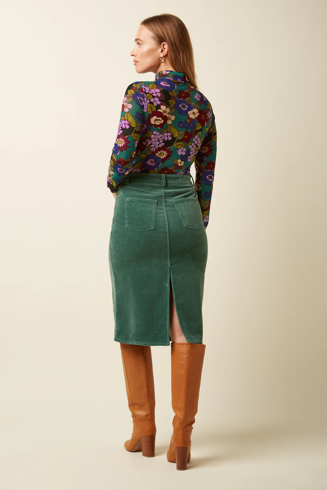 King Louie- Prisca Skirt - Matcha Green Cord