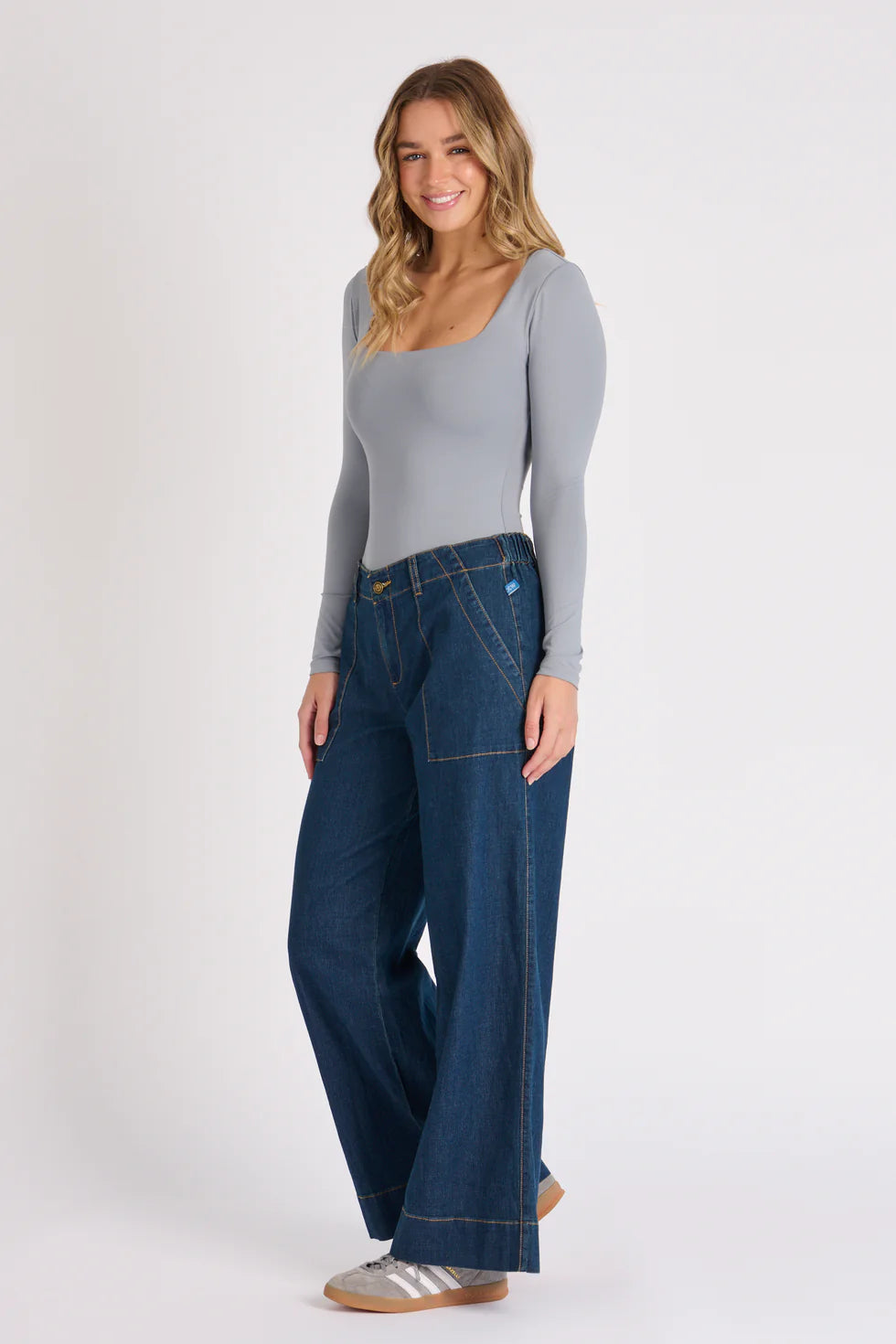 Wide Leg Jeans - Dark Denim