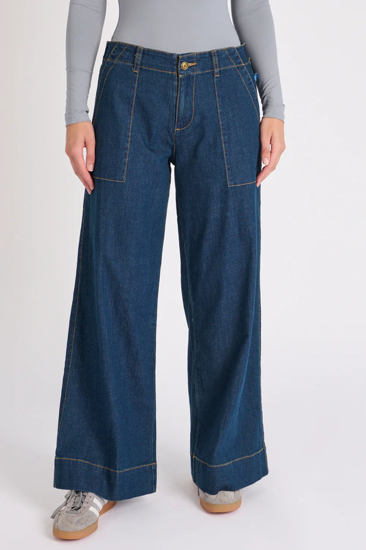 Wide Leg Jeans - Dark Denim