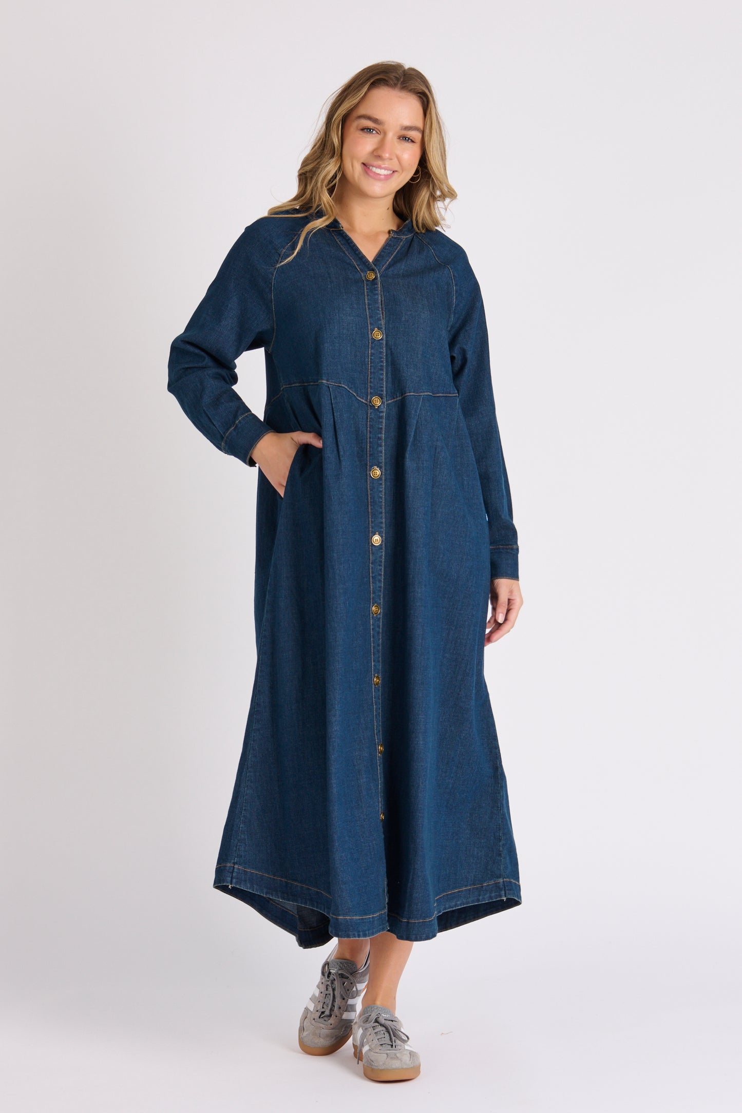 Shirt Dress - Dark Denim