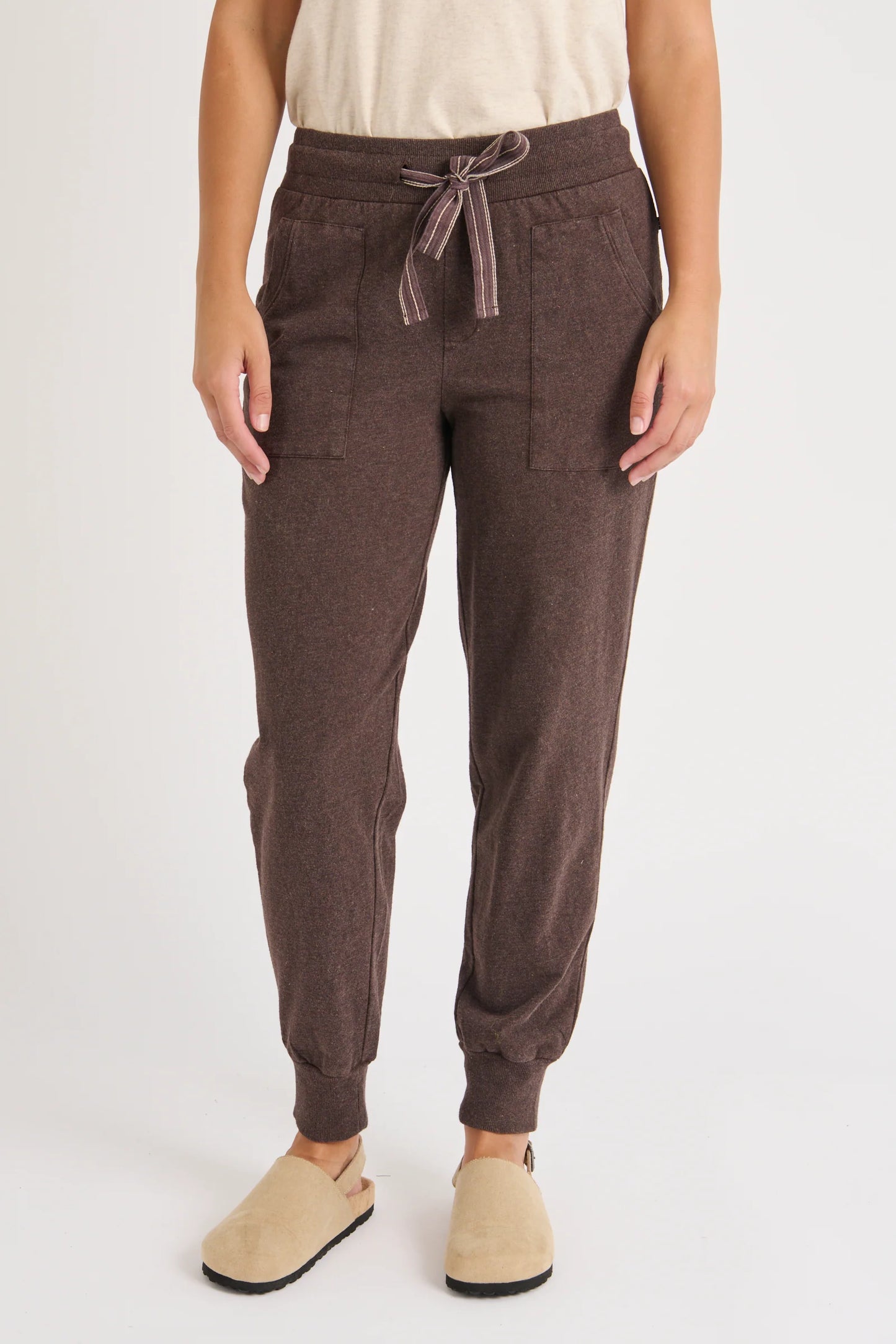 Panel Detail Pant- Chocolate