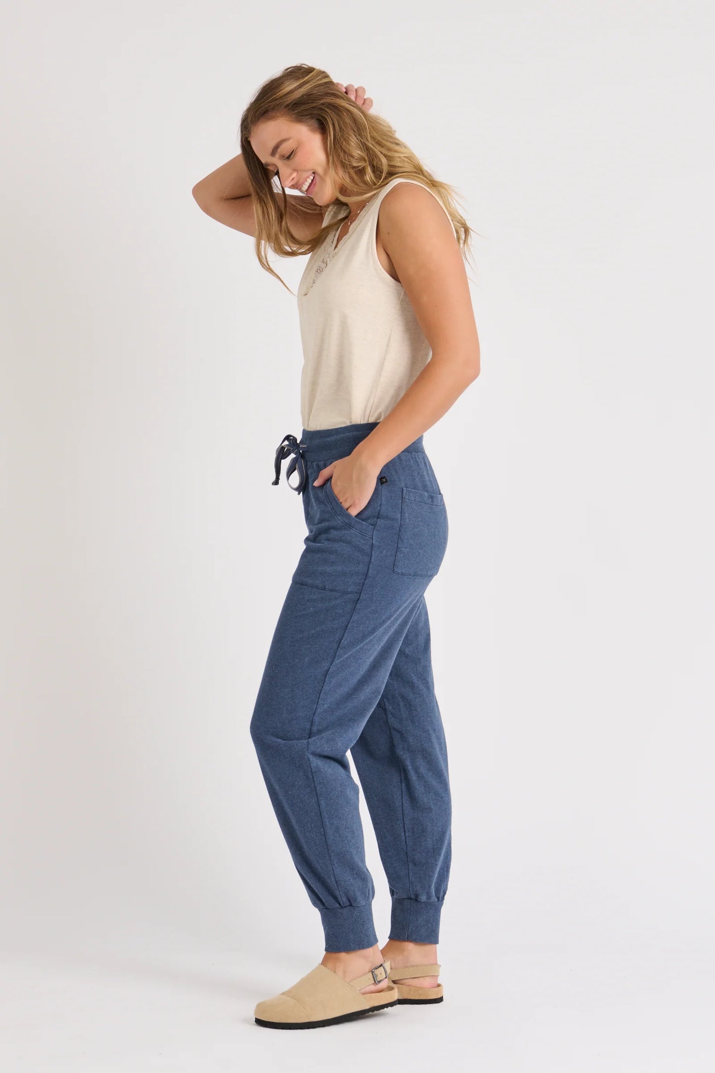 Panel Detail Pant- Navy