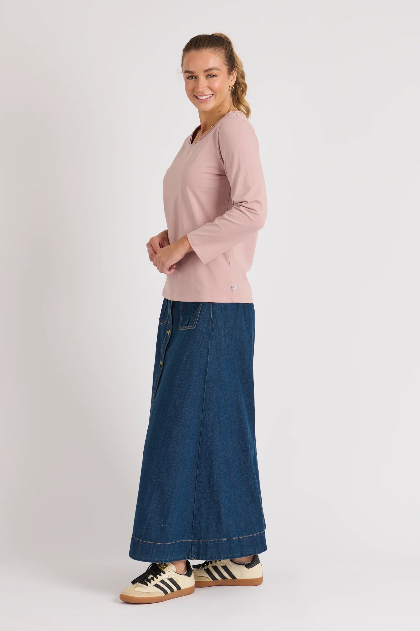 Scoop Neck Top - Rose