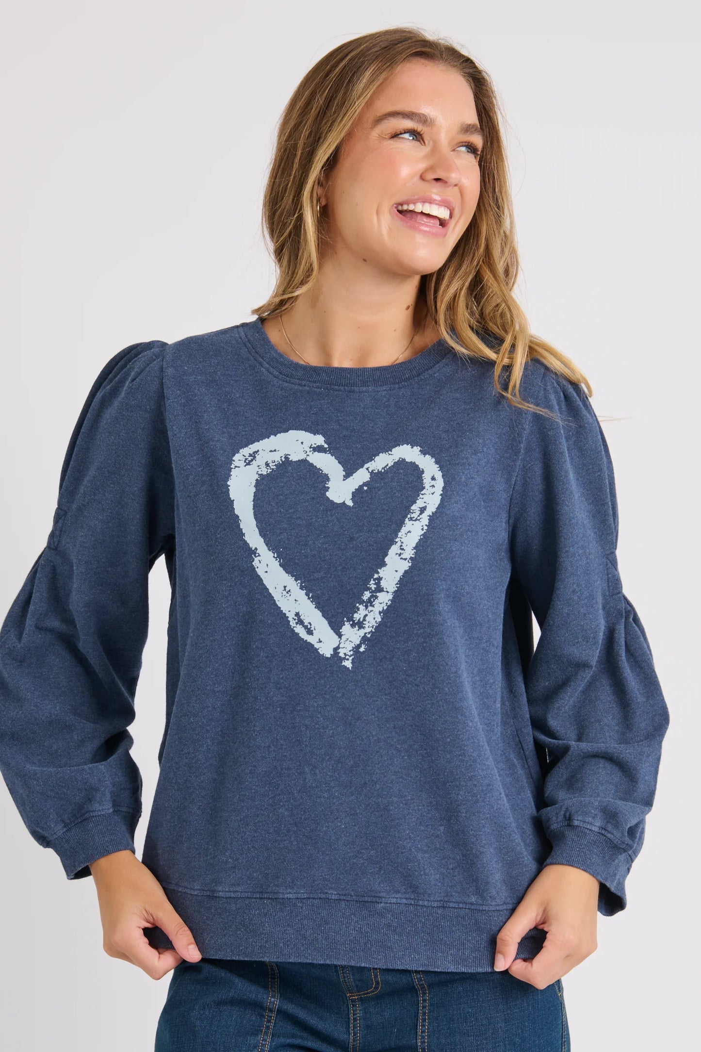 Heart Jumper- Navy