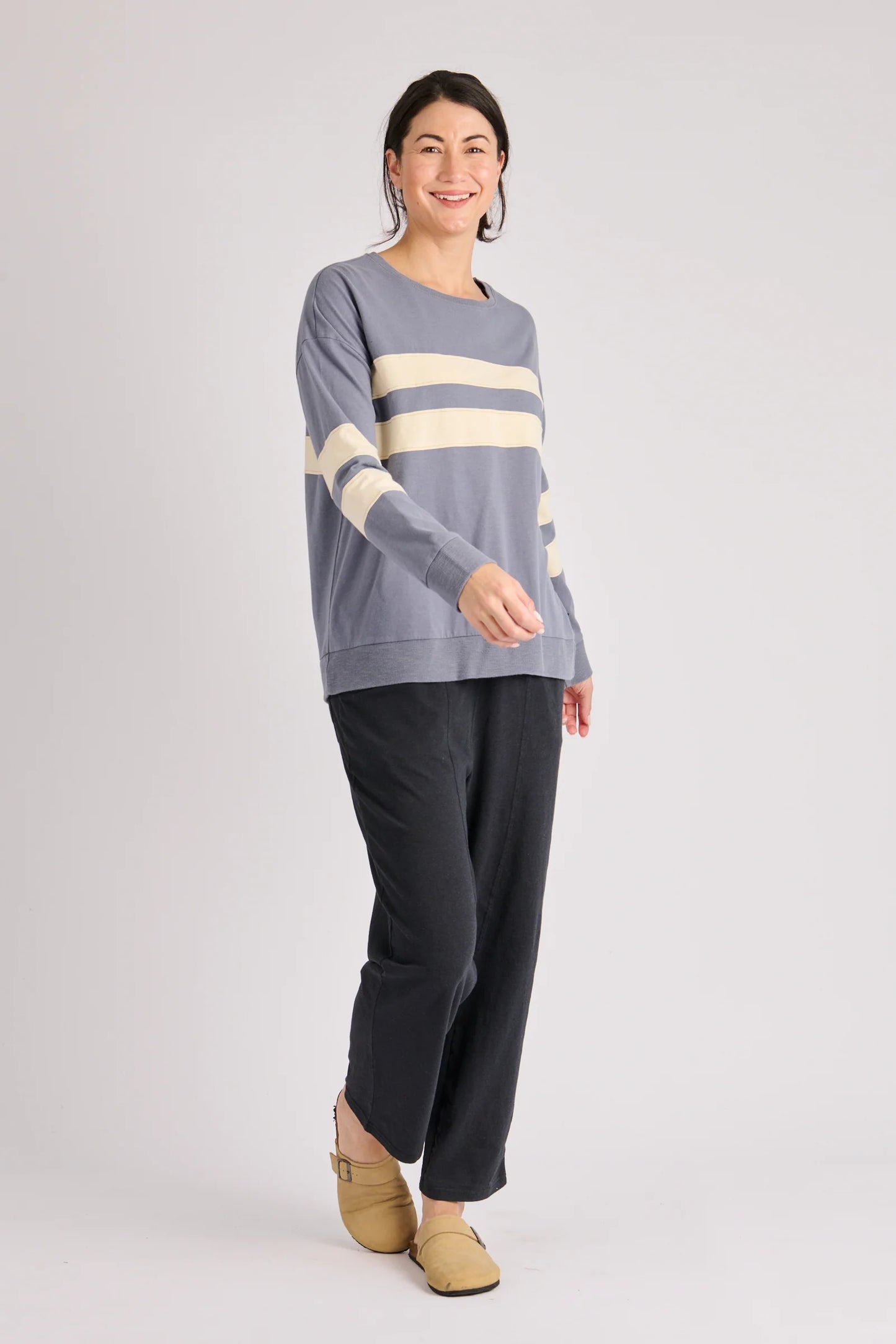 Panel Stripe Top- Blue Stripe