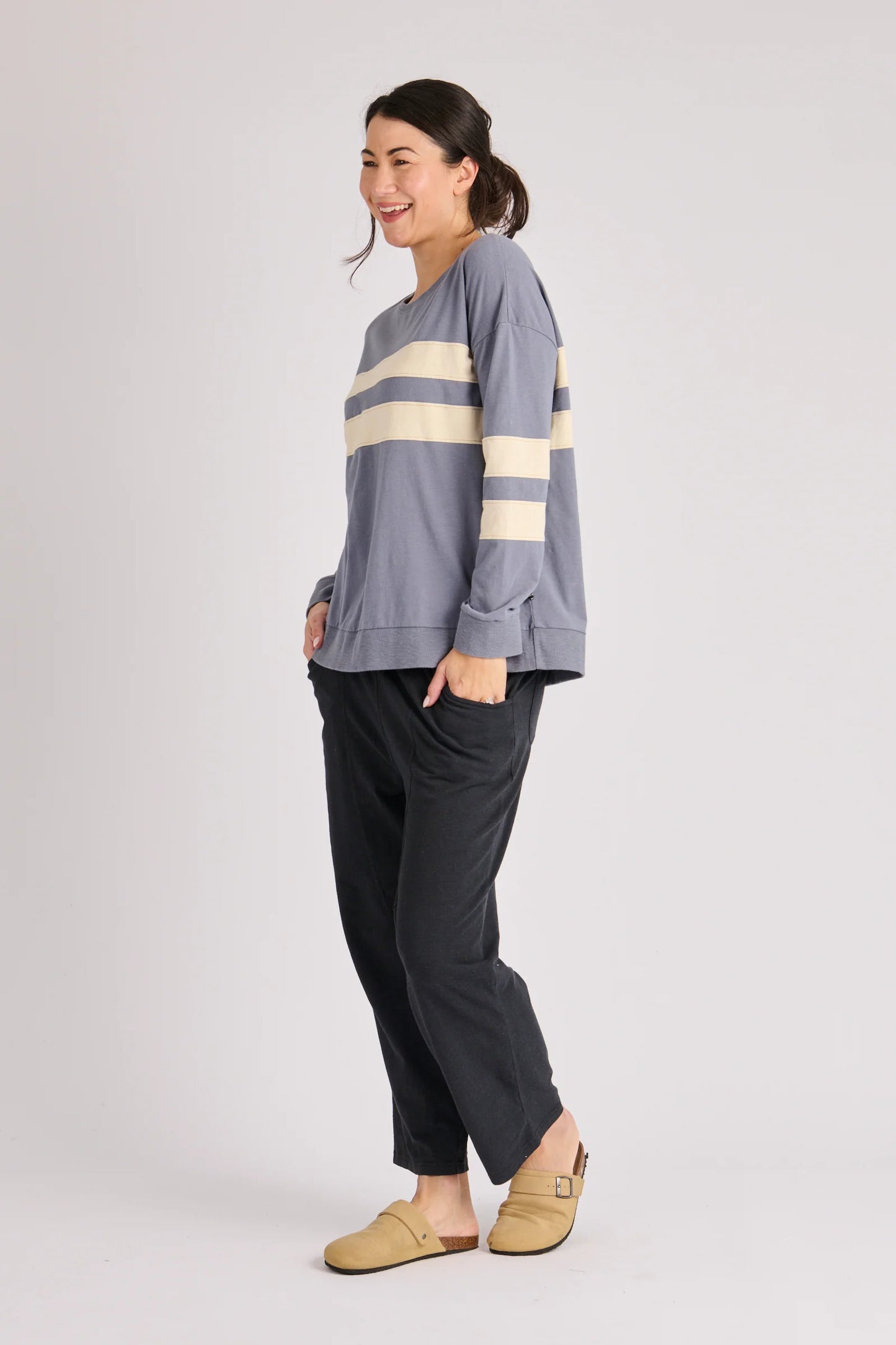 Panel Stripe Top- Blue Stripe