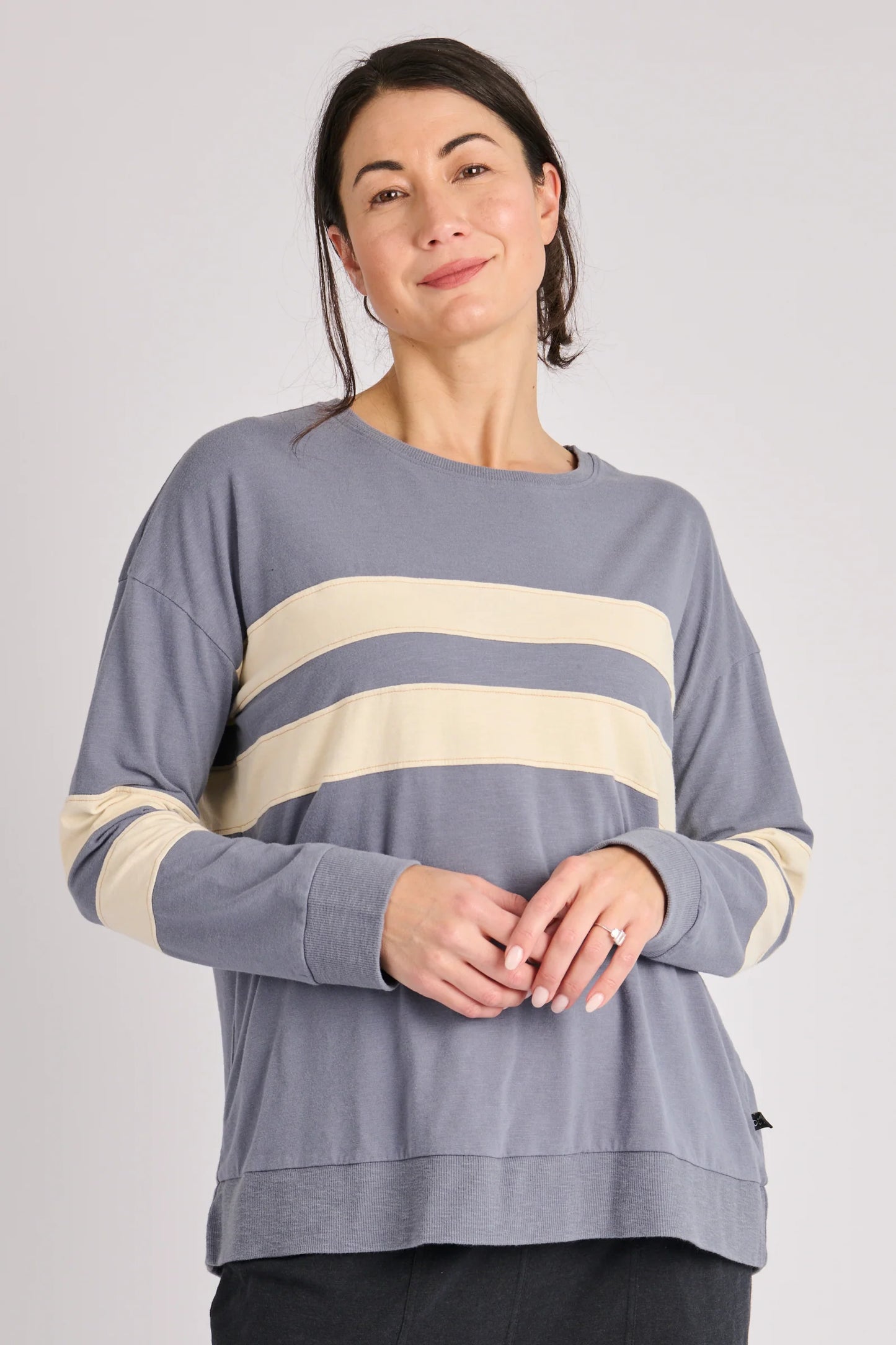 Panel Stripe Top- Blue Stripe