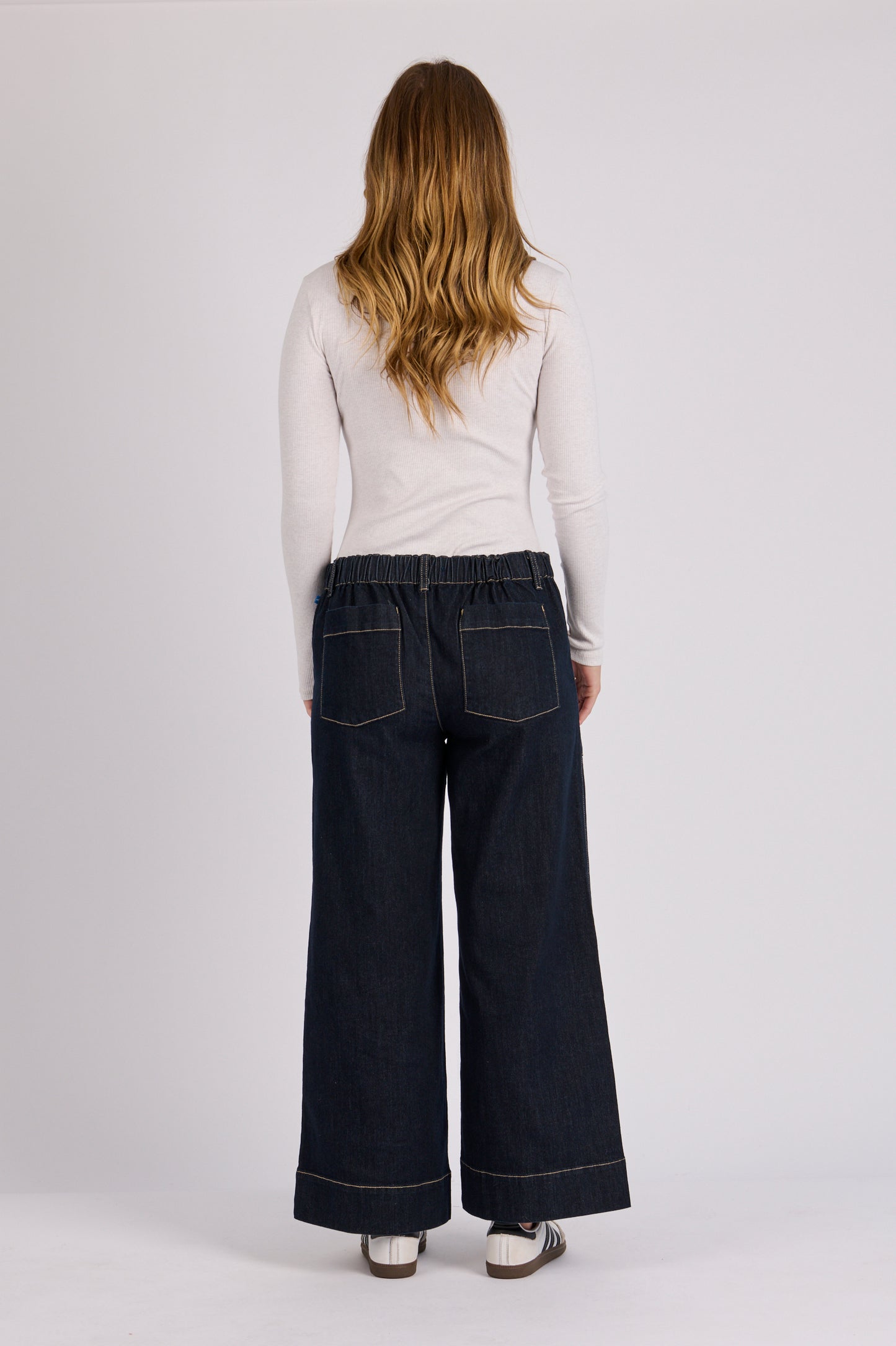 Wide Leg Jeans - Dark Blue