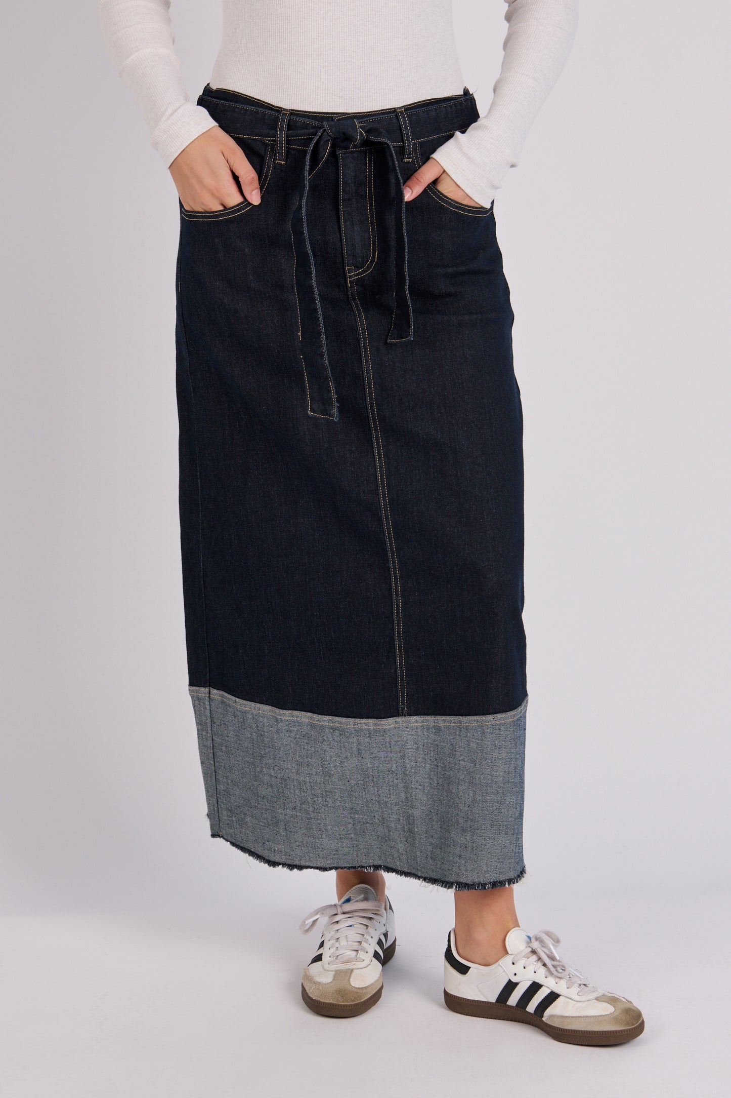 Contrast Cuff Skirt