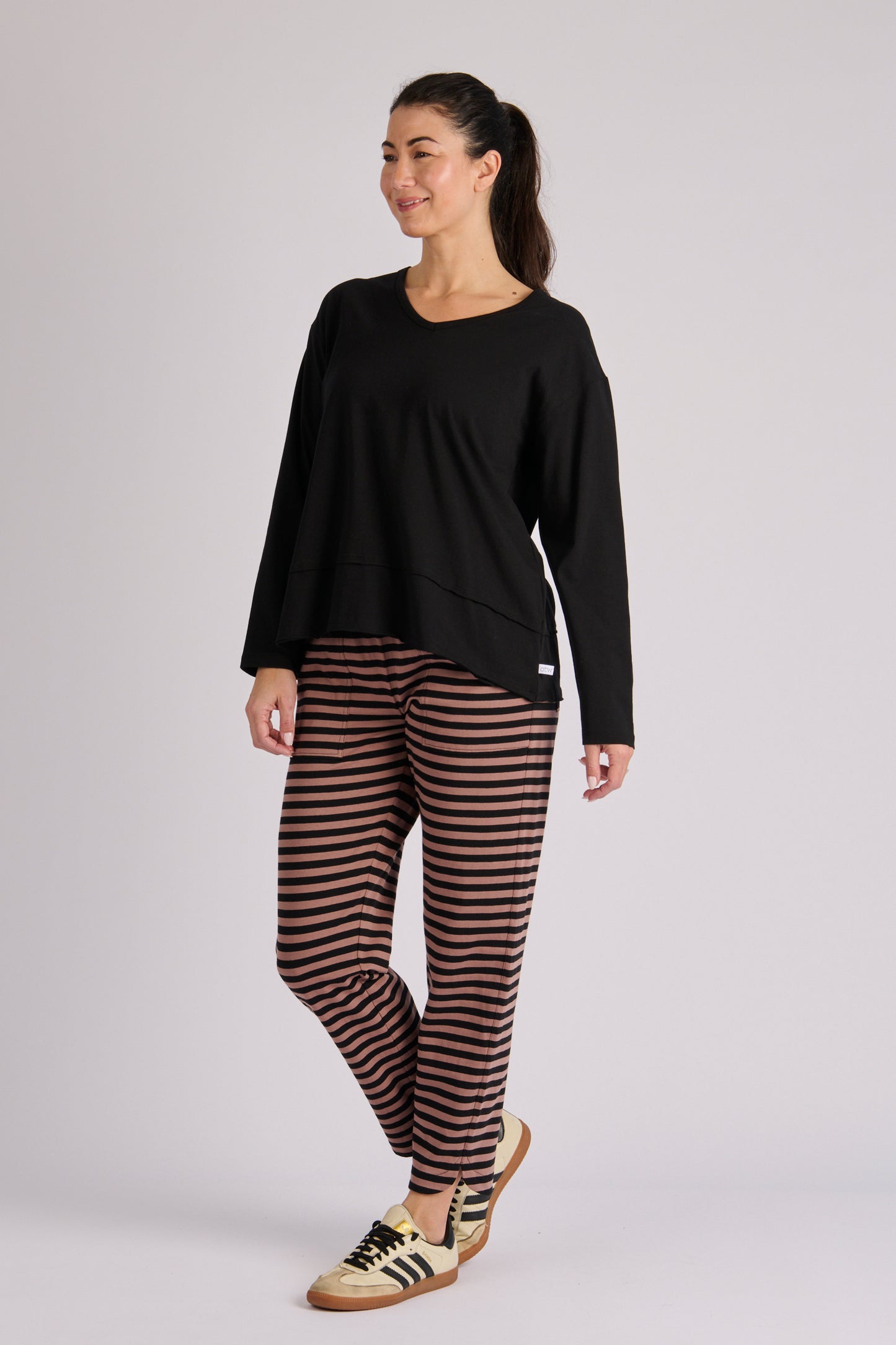 Step Hem Top - Black