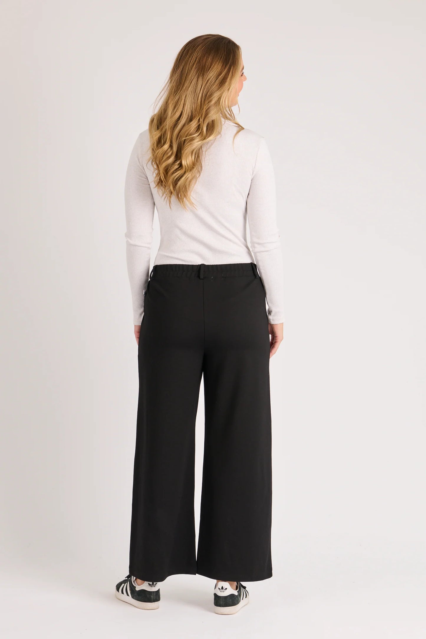Wide Leg Ponte Pant - Black