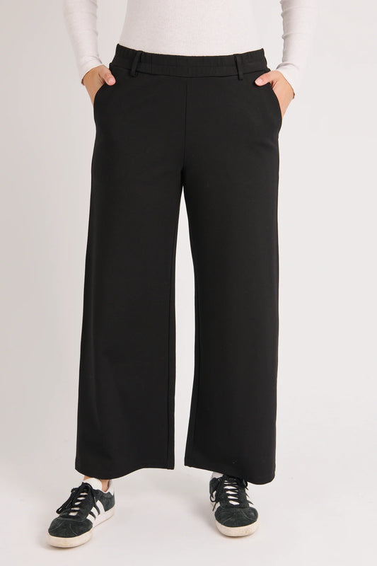 Wide Leg Ponte Pant - Black