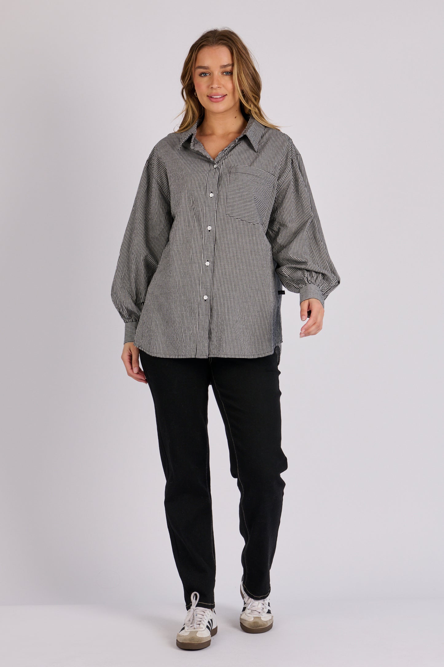 Gingham Shirt- Black/White