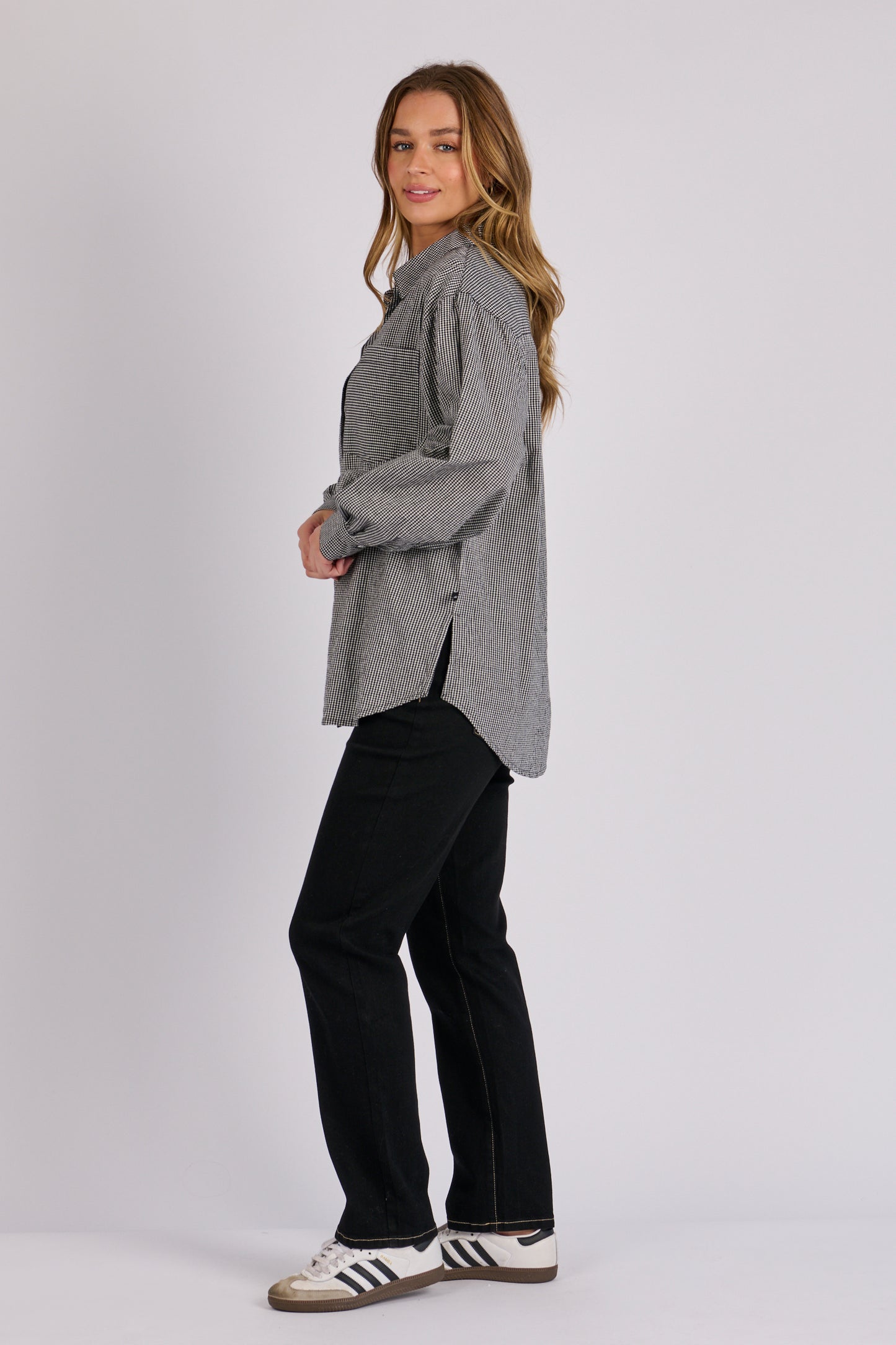 Gingham Shirt- Black/White