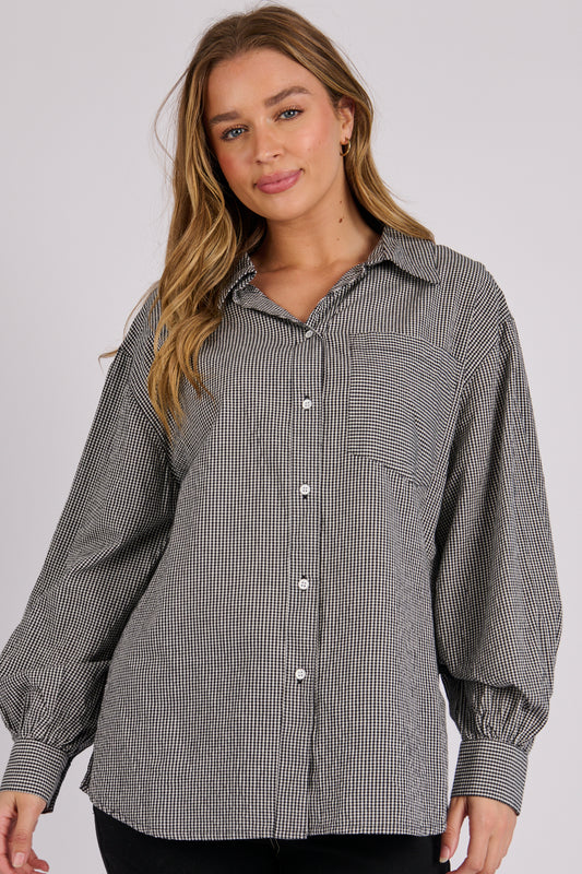 Gingham Shirt- Black/White
