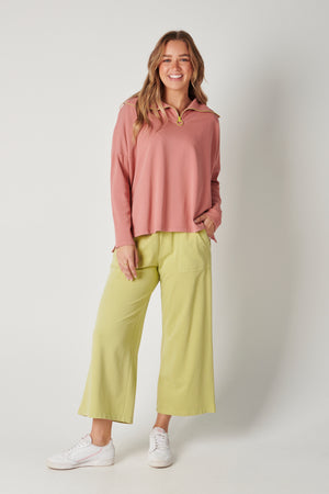 Half Zip Sweat - Dusty Pink