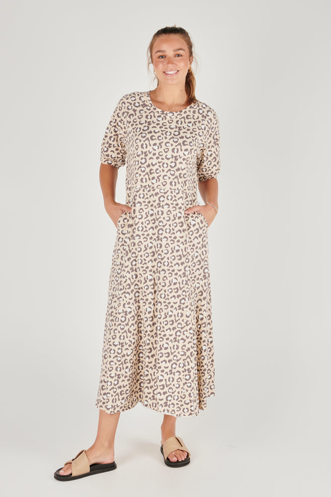 Raglan Sleeve Maxi - Animal Print