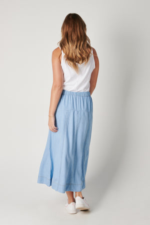 Maxi Skirt - Blue Chambray