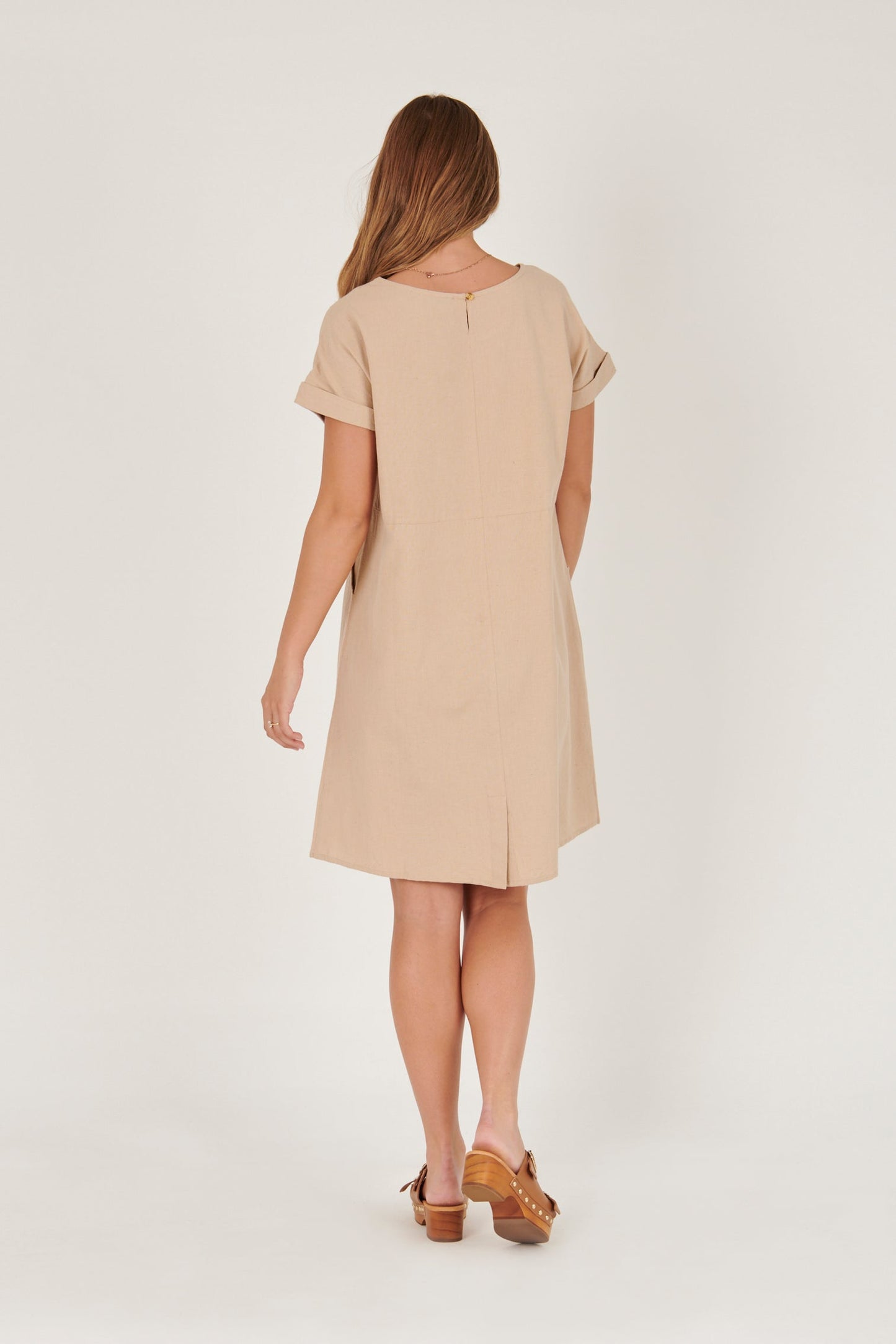 Panel Pocket Dress - Stone