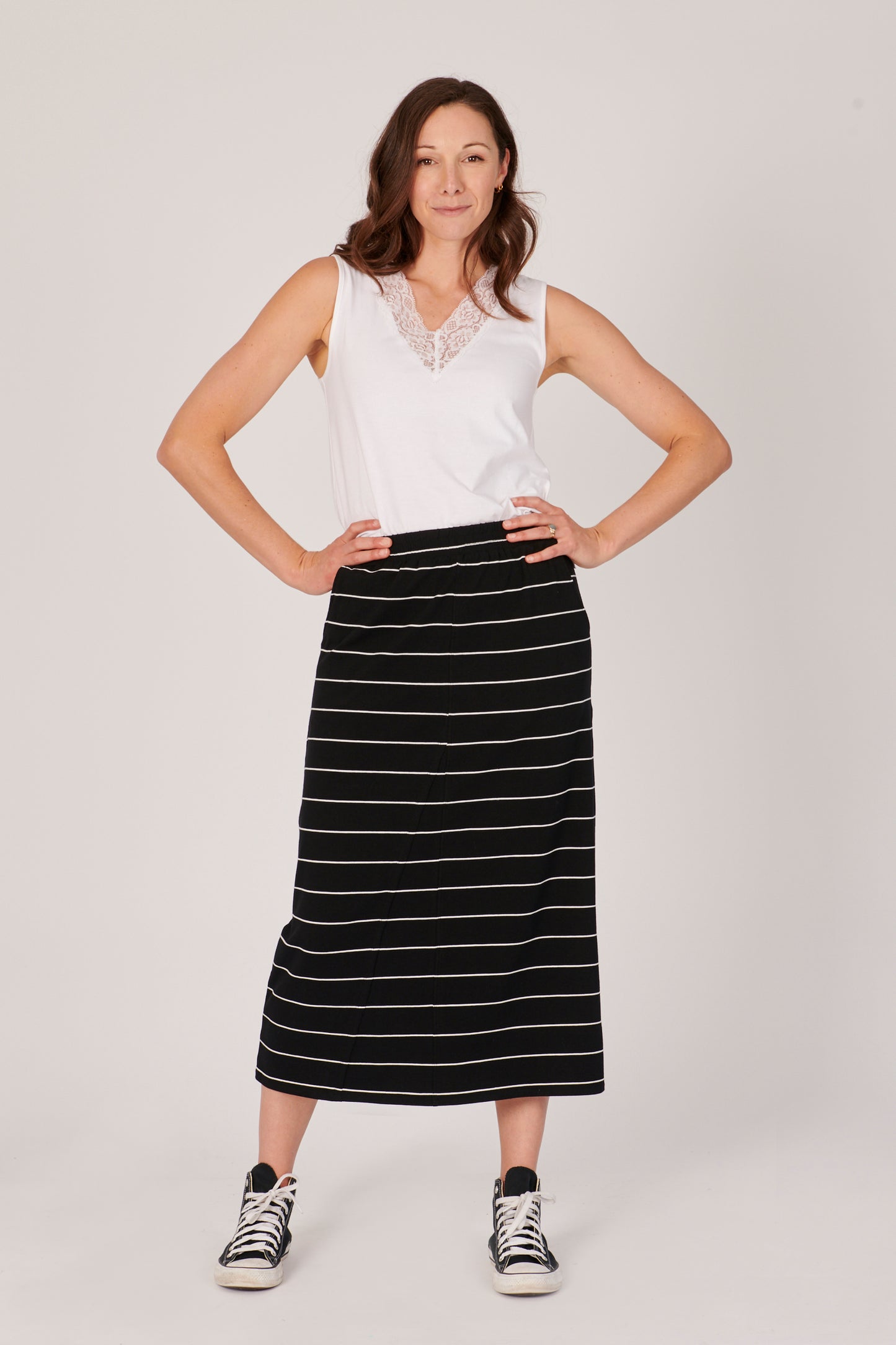 Panel Detail Skirt - Stripe