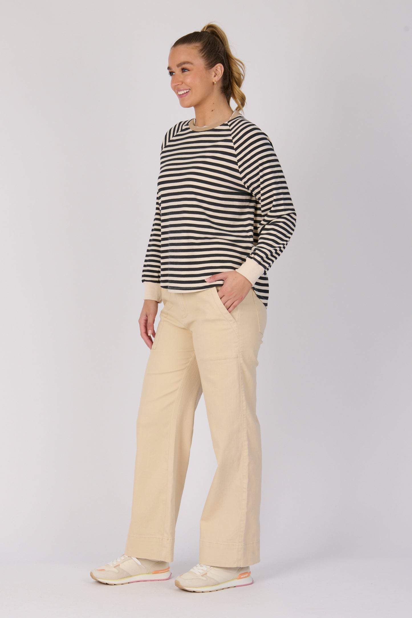 Raglan Top- Black Stripe