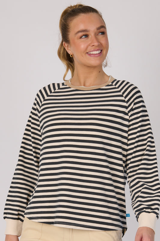 Raglan Top- Black Stripe