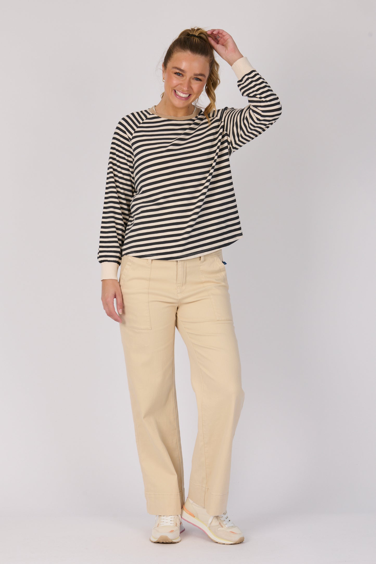 Raglan Top- Black Stripe