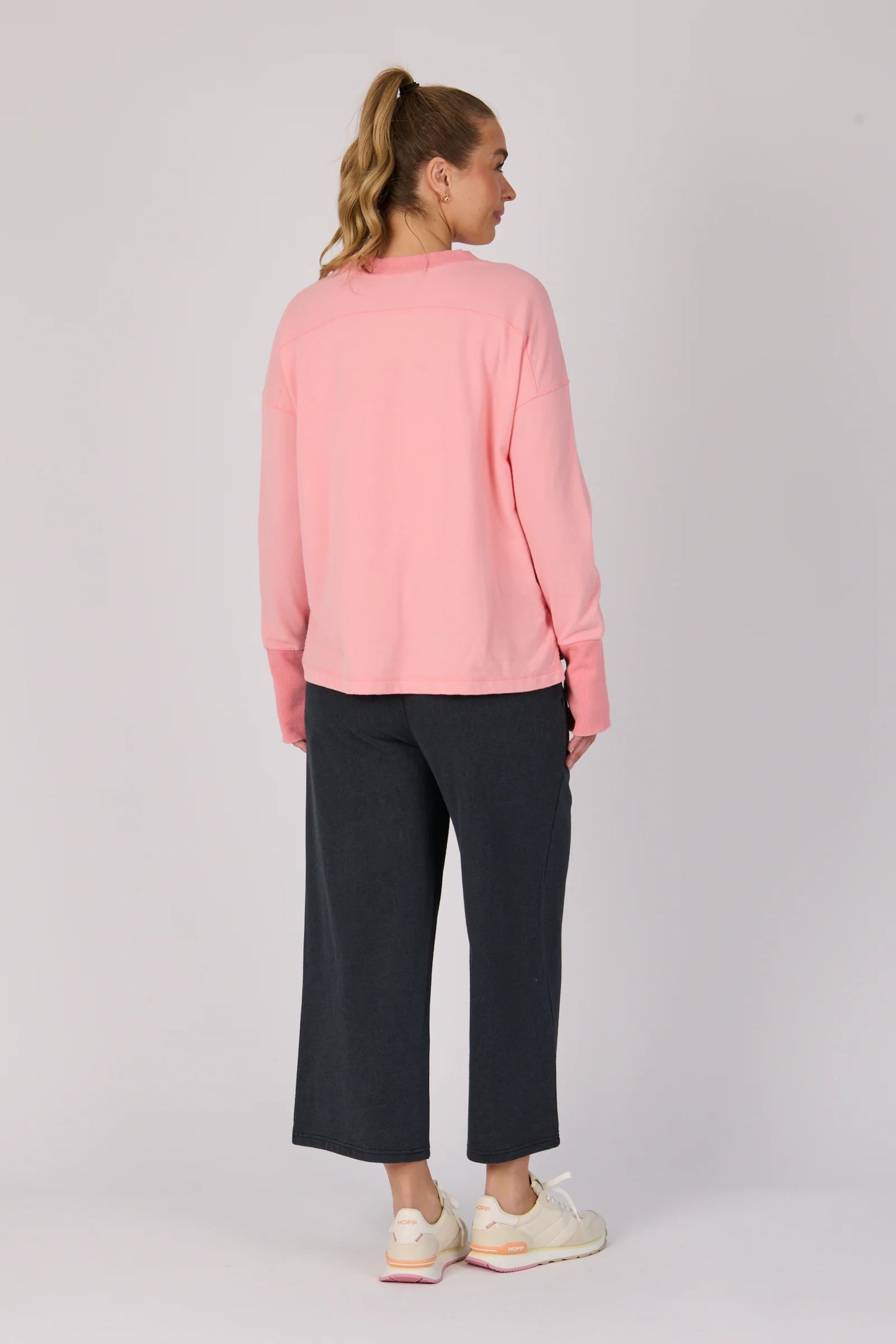 V Neck Stitch Detail Top - Pink