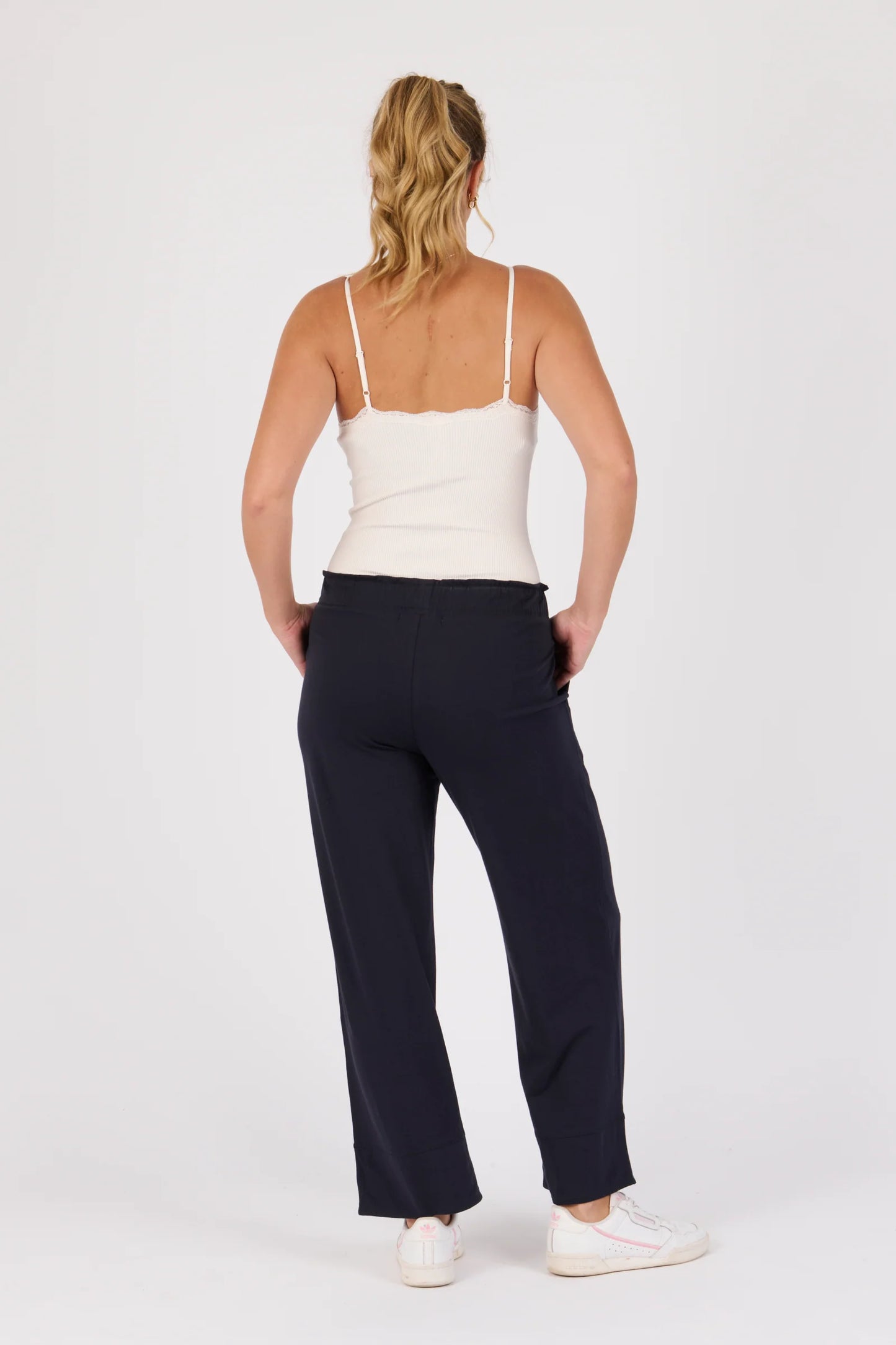 Cuff Detail Pant - Blue graphite