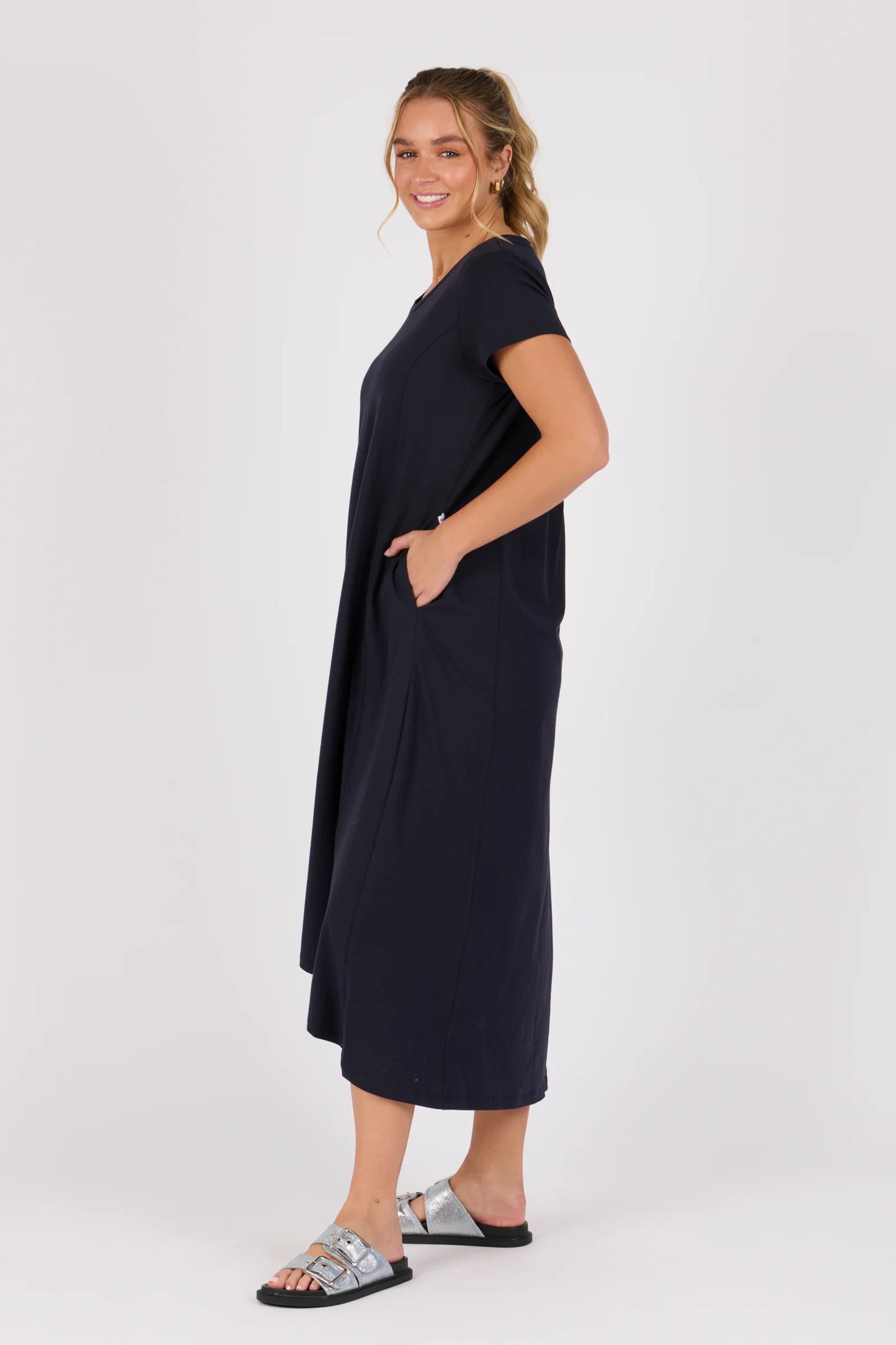 TShirt Maxi Dress - Blue Graphite