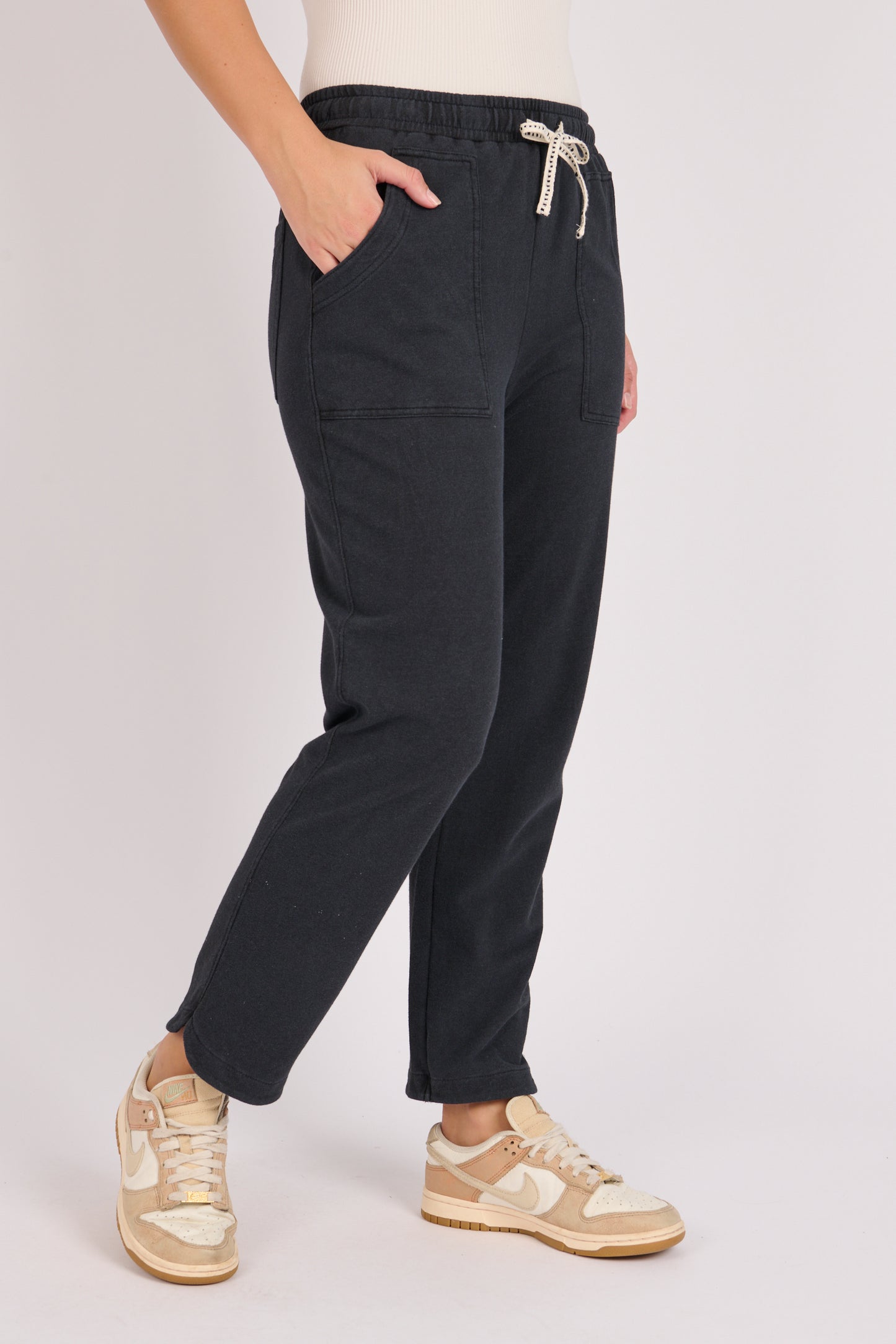 Curve Hem Trackies - Black