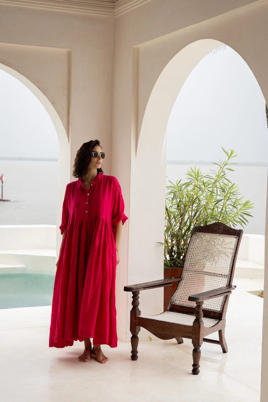Edith Dress- Pink Fuchsia