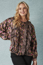Frill Detail Blouse - Mixed Print