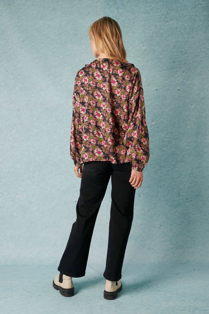 Frill Detail Blouse - Mixed Print