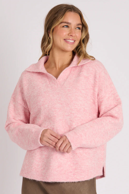 Collared Jumper - Pink