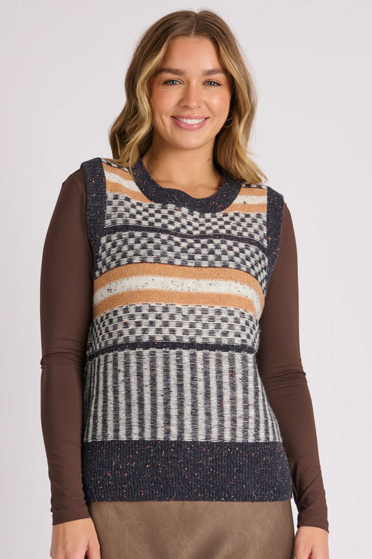 Contrast Knitted Vest