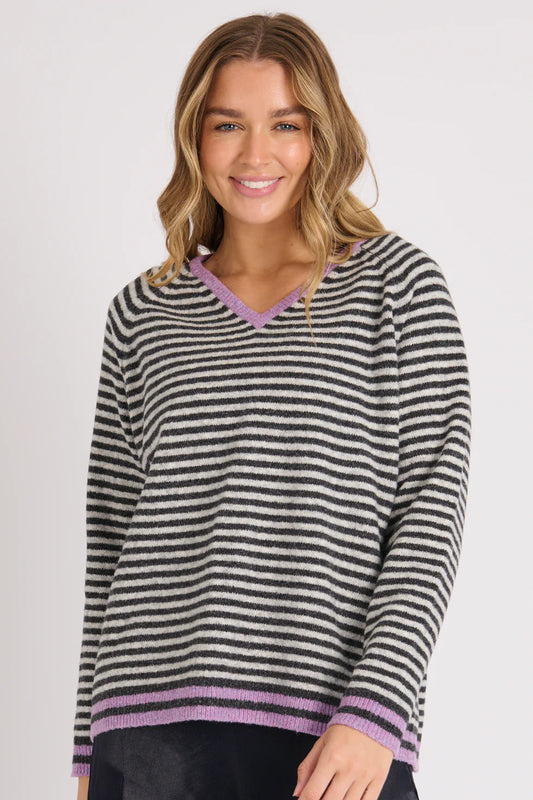 Adele Jumper - Purple, Grey & Black