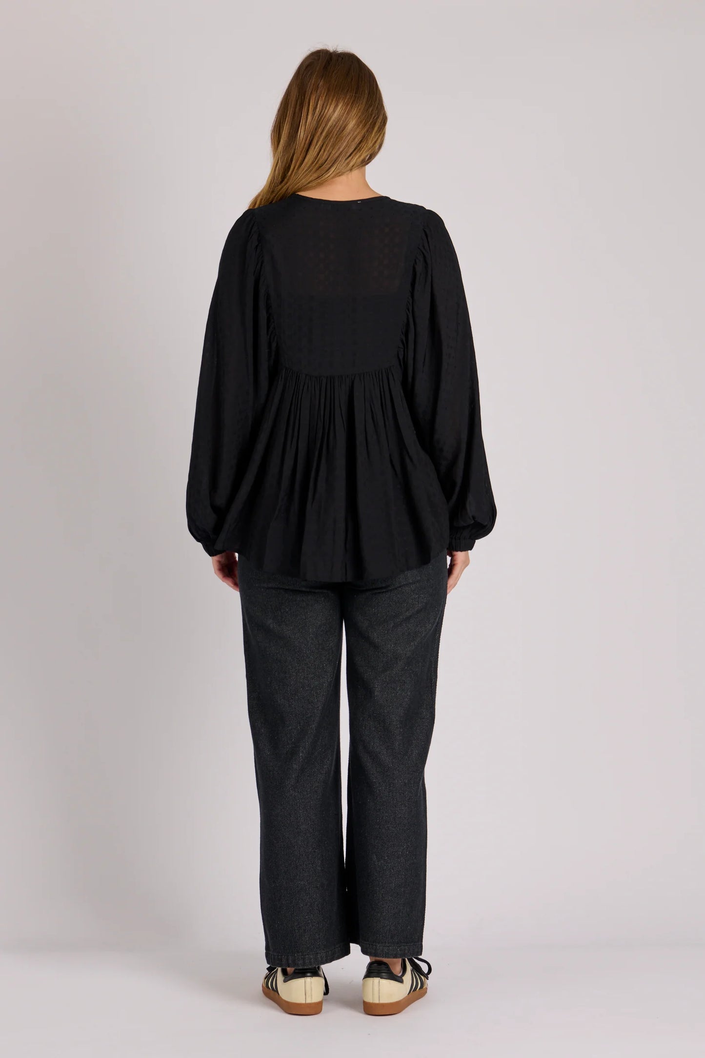 Yoke Detail Blouse- Black