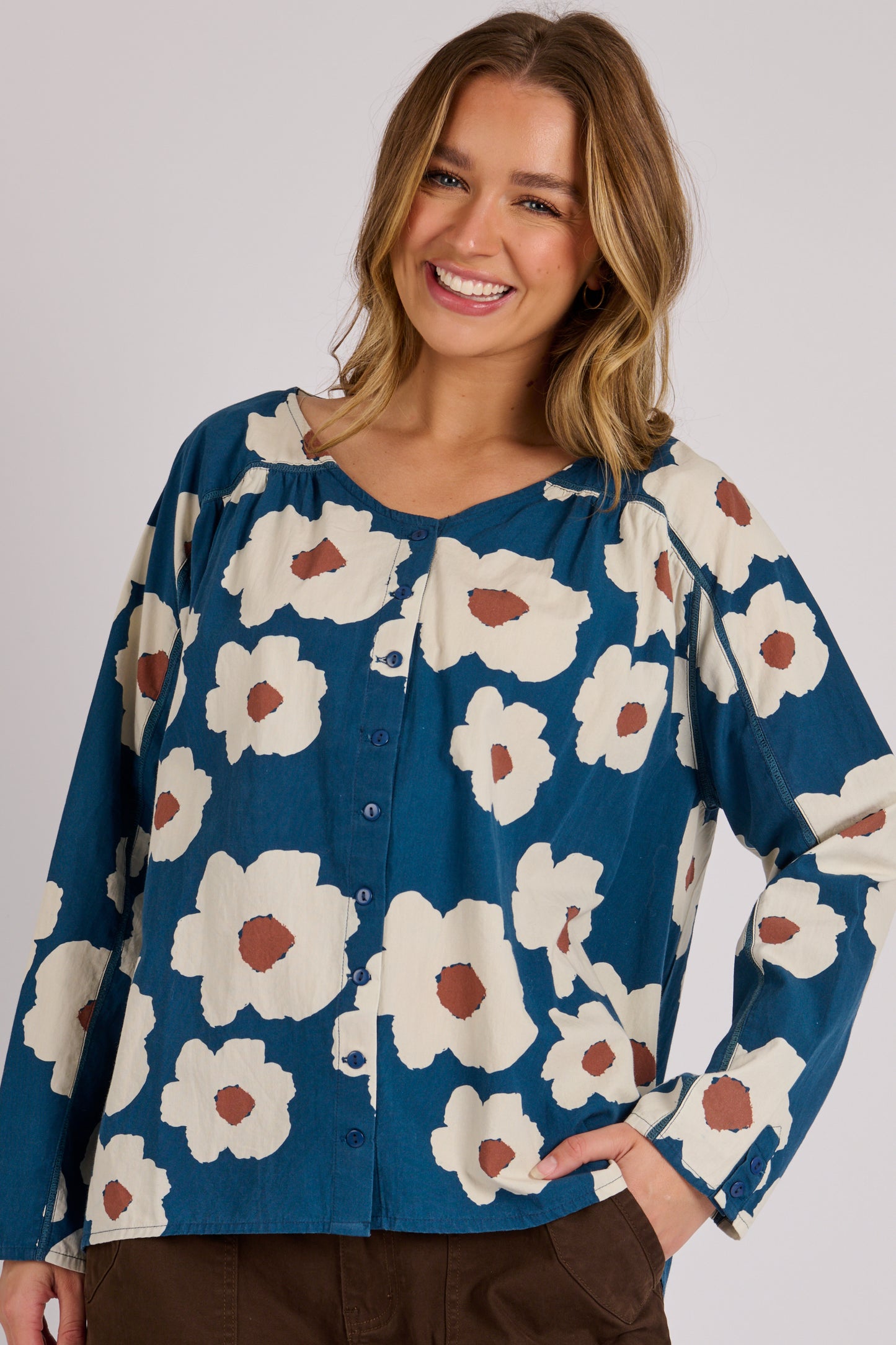Blue Flower Blouse
