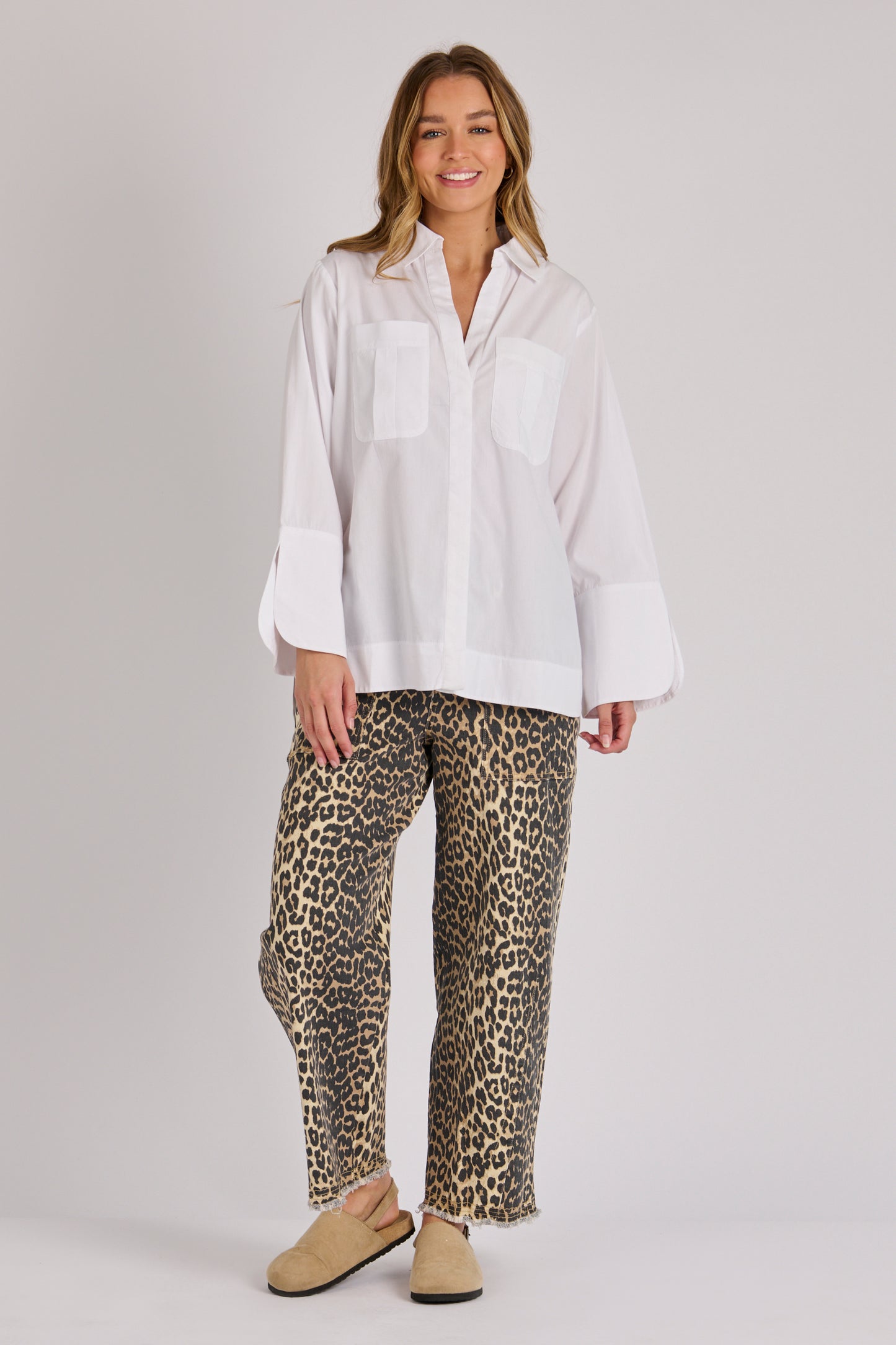 Tie Wasit Baggy Jeans- Animal Print