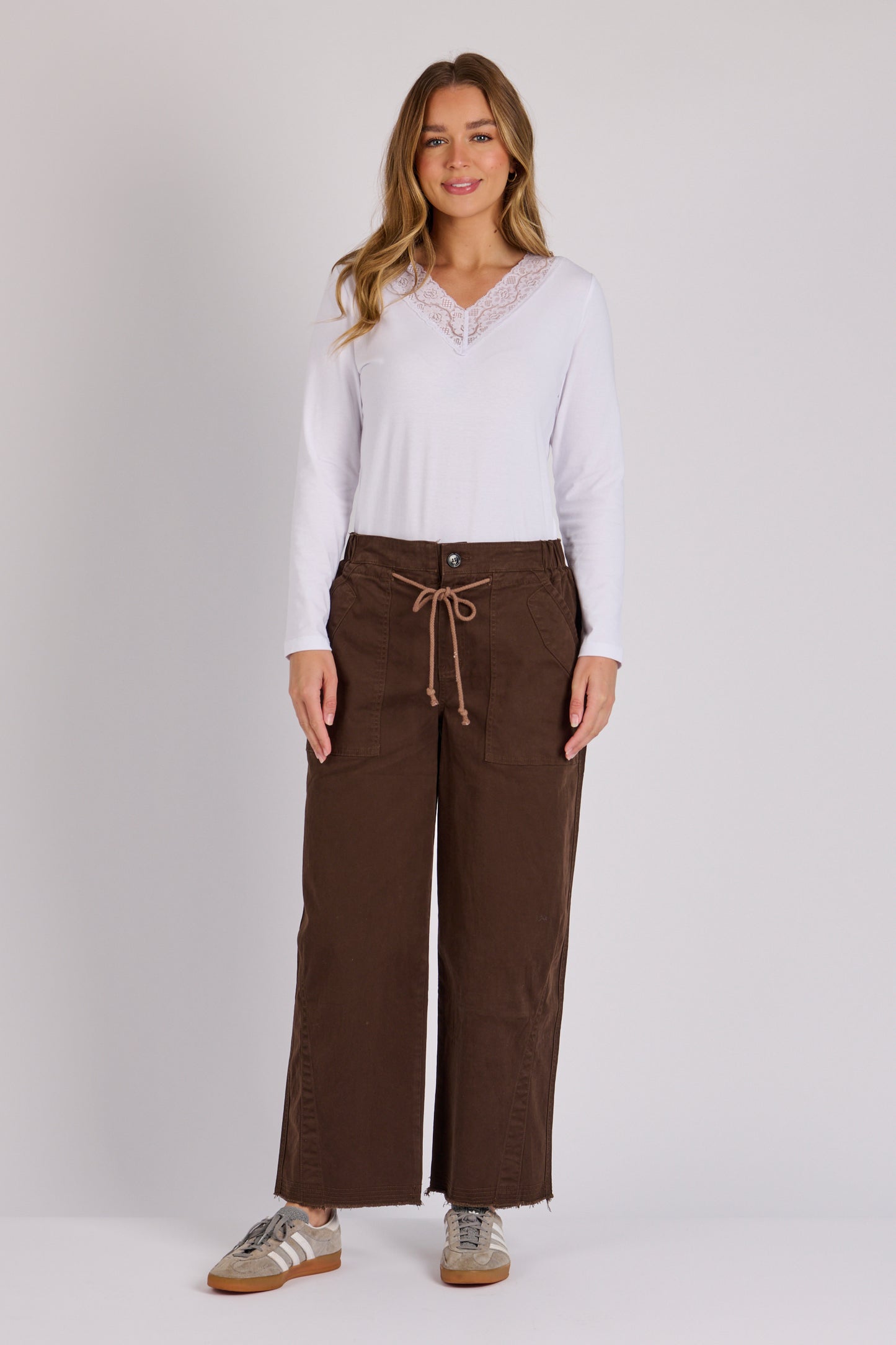 Tie Wasit Baggy Jeans- Dark Chocolate