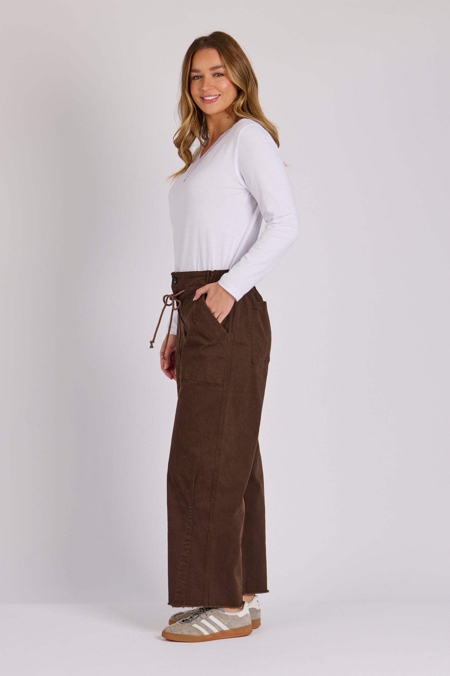 Tie Wasit Baggy Jeans- Dark Chocolate