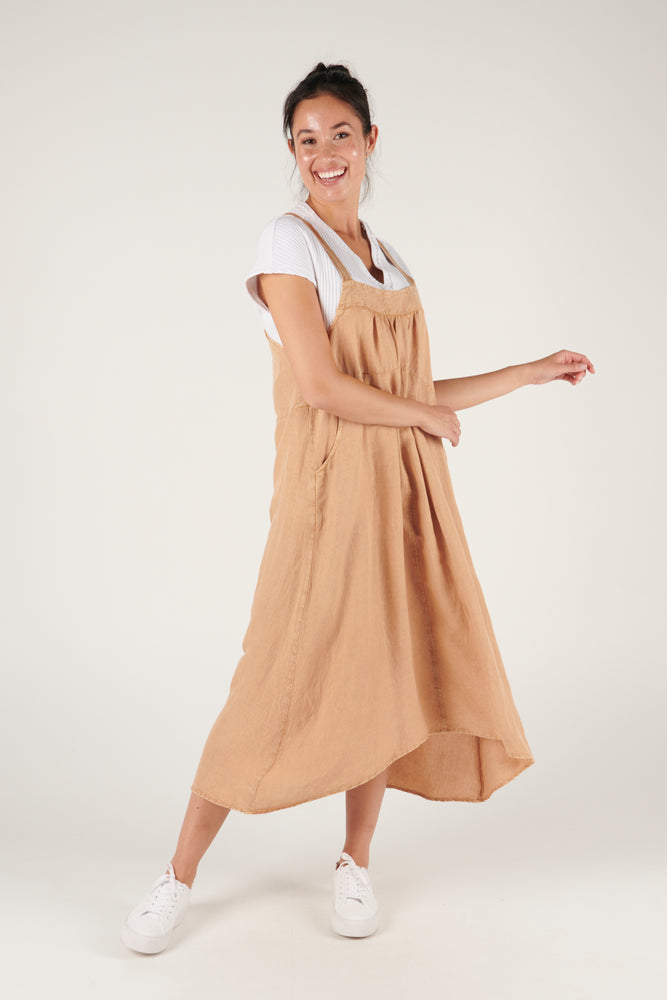 Pinafore Dress - Mushroon