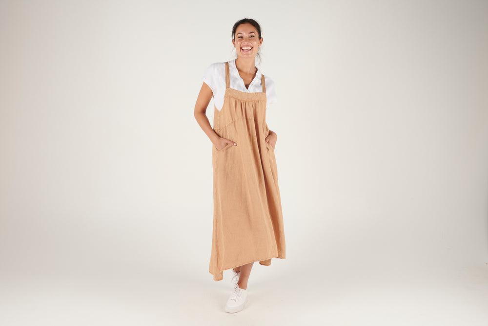 Pinafore Dress - Mushroon