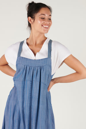 
            
                Load image into Gallery viewer, Pinafore Dress - Chambray
            
        