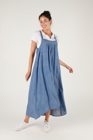 
            
                Load image into Gallery viewer, Pinafore Dress - Chambray
            
        
