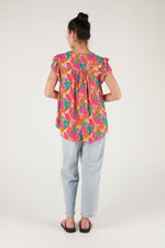 Flutter Sleeve Top - Bold Floral