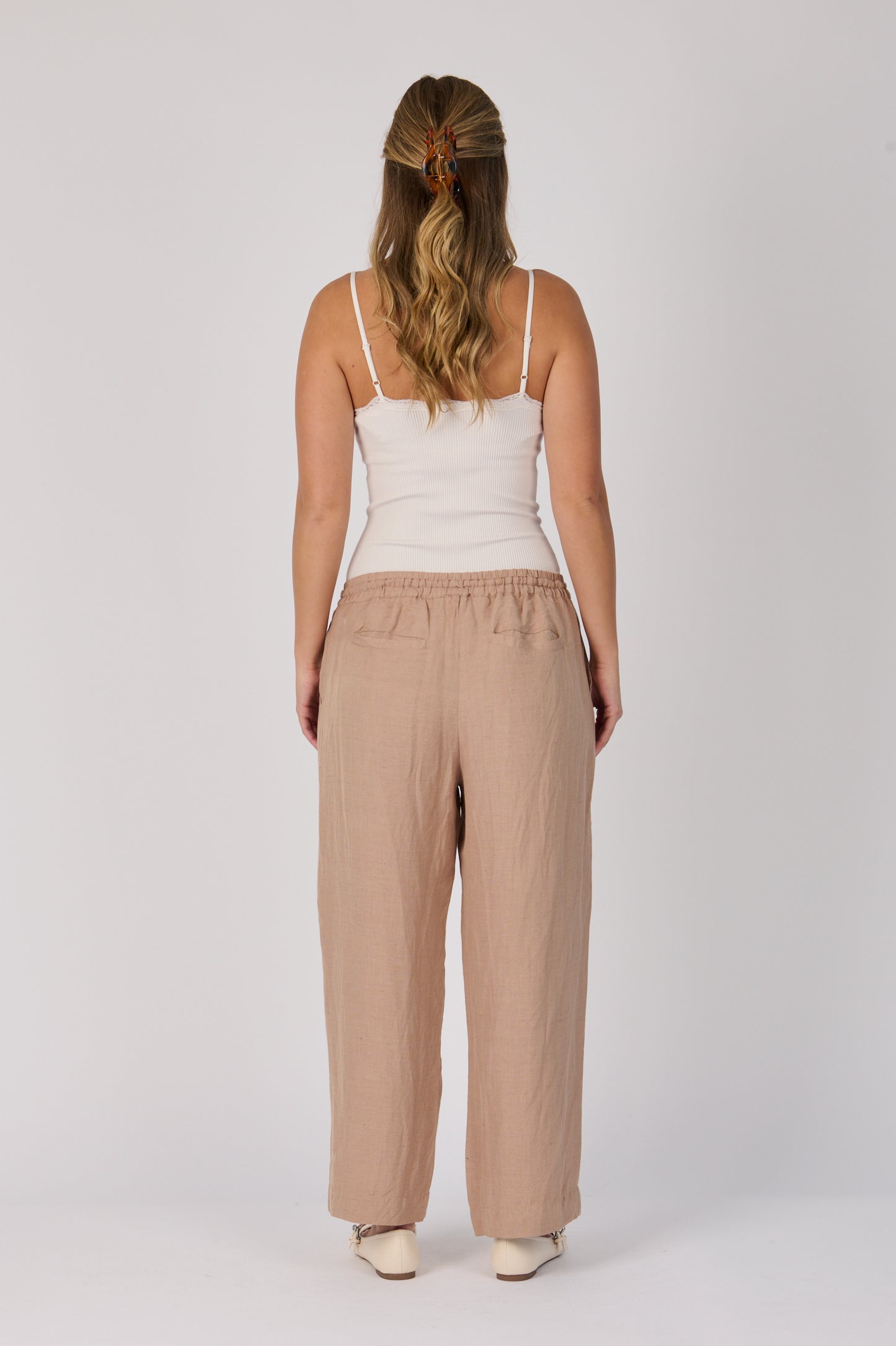Relaxed Drawcord Pant- Taupe